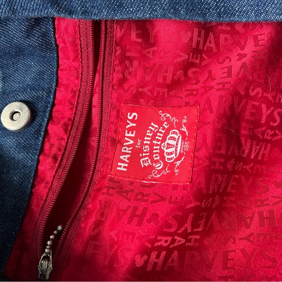 Harveys for Disney Couture Denim Tote Bag Mickey Mouse Rainbow Rare Seatbelt - Picture 7 of 11